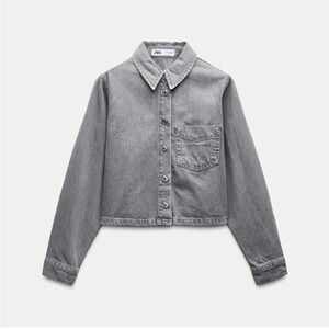 Zara Cropped Denim Jacket